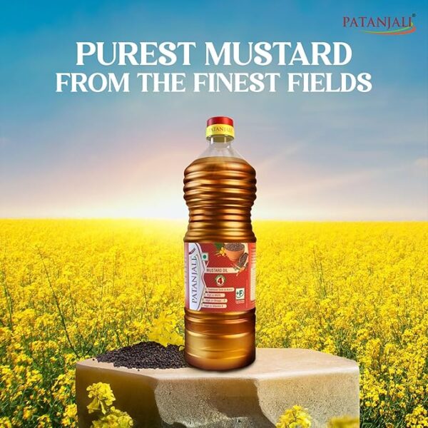 Patanjali Kachi Ghani Mustard Oil – Pure & Natural Sarso ka Tel for Healthy Cooking - Image 5