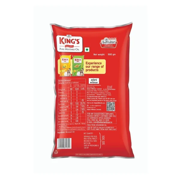 King's Kachi Ghani Pure Mustard Oil Pouch - Image 2